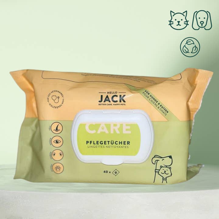 Hello Jack - Wholesale Pet Grooming Aid - Dog - Biodegradable Aloe Vera Wipes for Dogs and Cats
