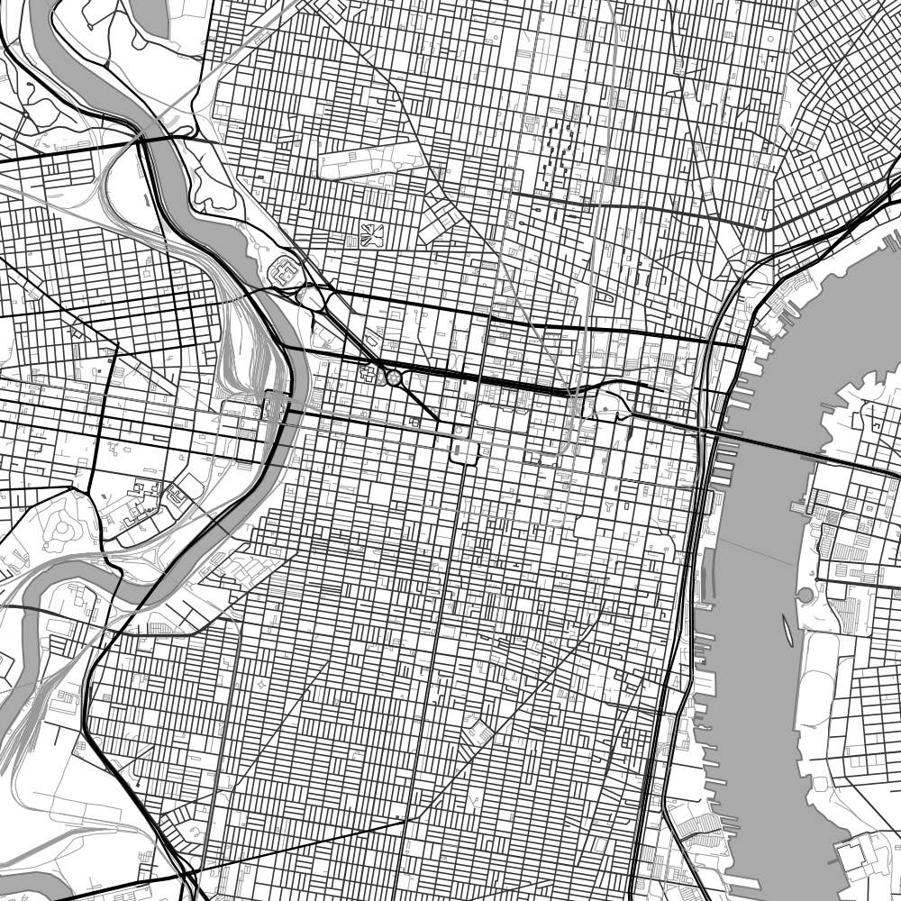 JACE.design - Wholesale Art Print - Philadelphia PA Map Print Classic4