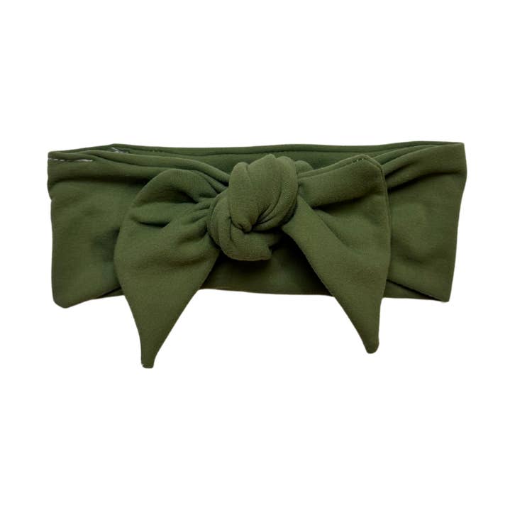 Bandeau bébé à nouer - Vert sauge pour la vente par Junque Food Headband Hair Accessories