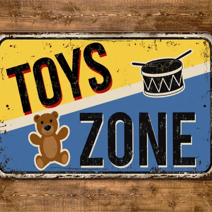 Letrero Toys Zone de estilo vintage para venta al por mayor de Game Time Prints