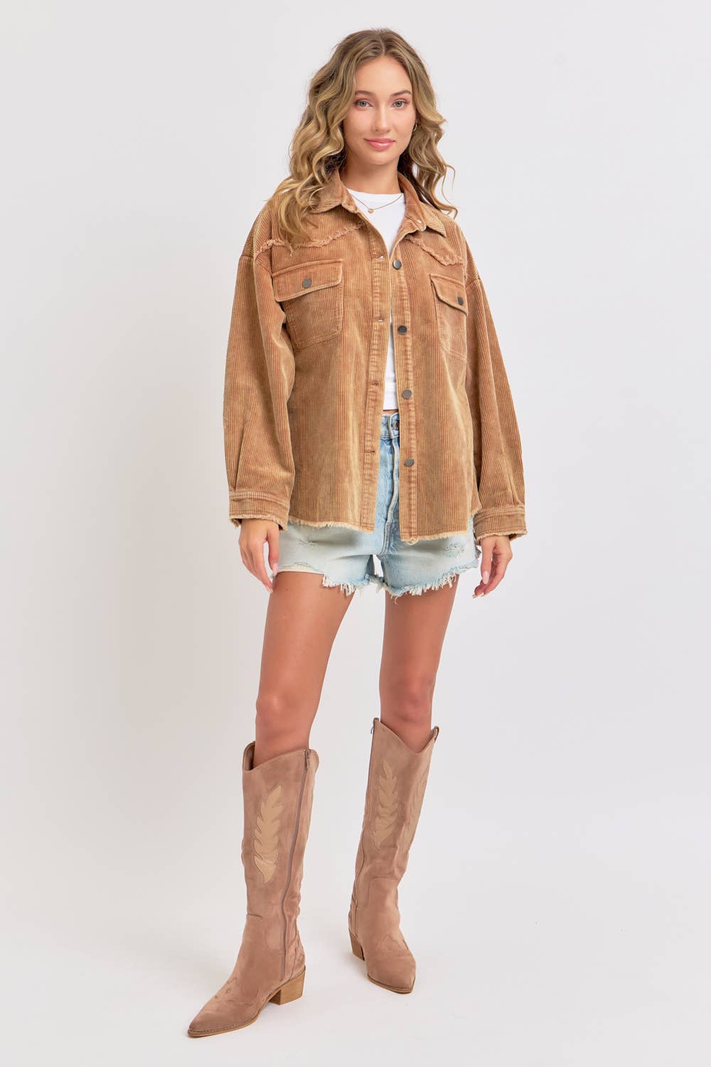 Sweet Lovely by Jen - Wholesale Shirt Jacket/Shacket - Women's -  CORDUROY SHACKET MINERAL WASHED COWBOY WESTERN COMBINED13