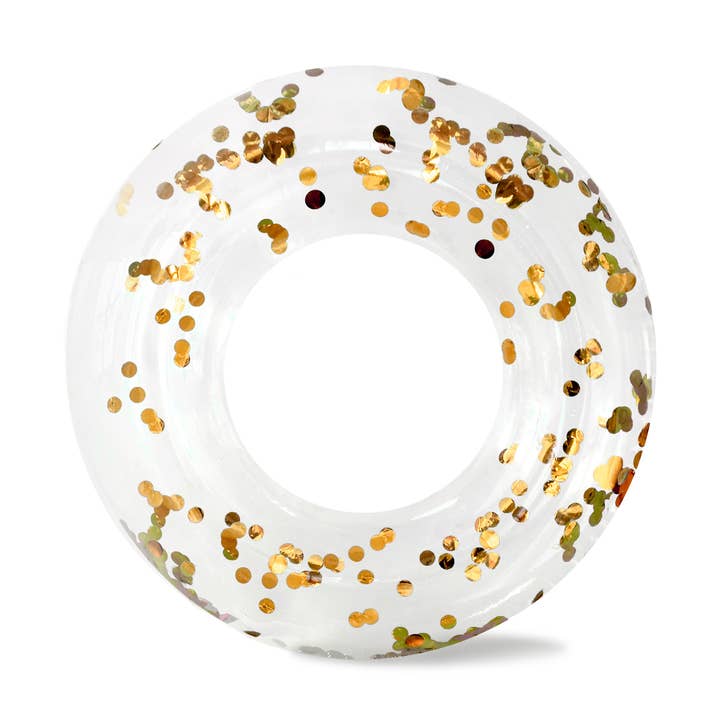 Cue the Confetti Ring Float, Gold Confetti for wholesale by Minnidip by La Vaca