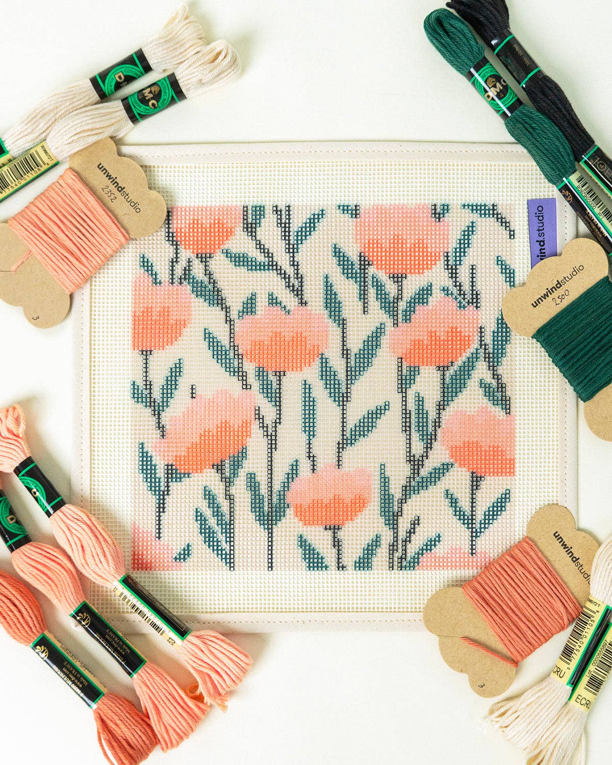 Unwind Studio – wholesale DIY craft kit – About Me Sunglasses Case Needlepoint Kit1