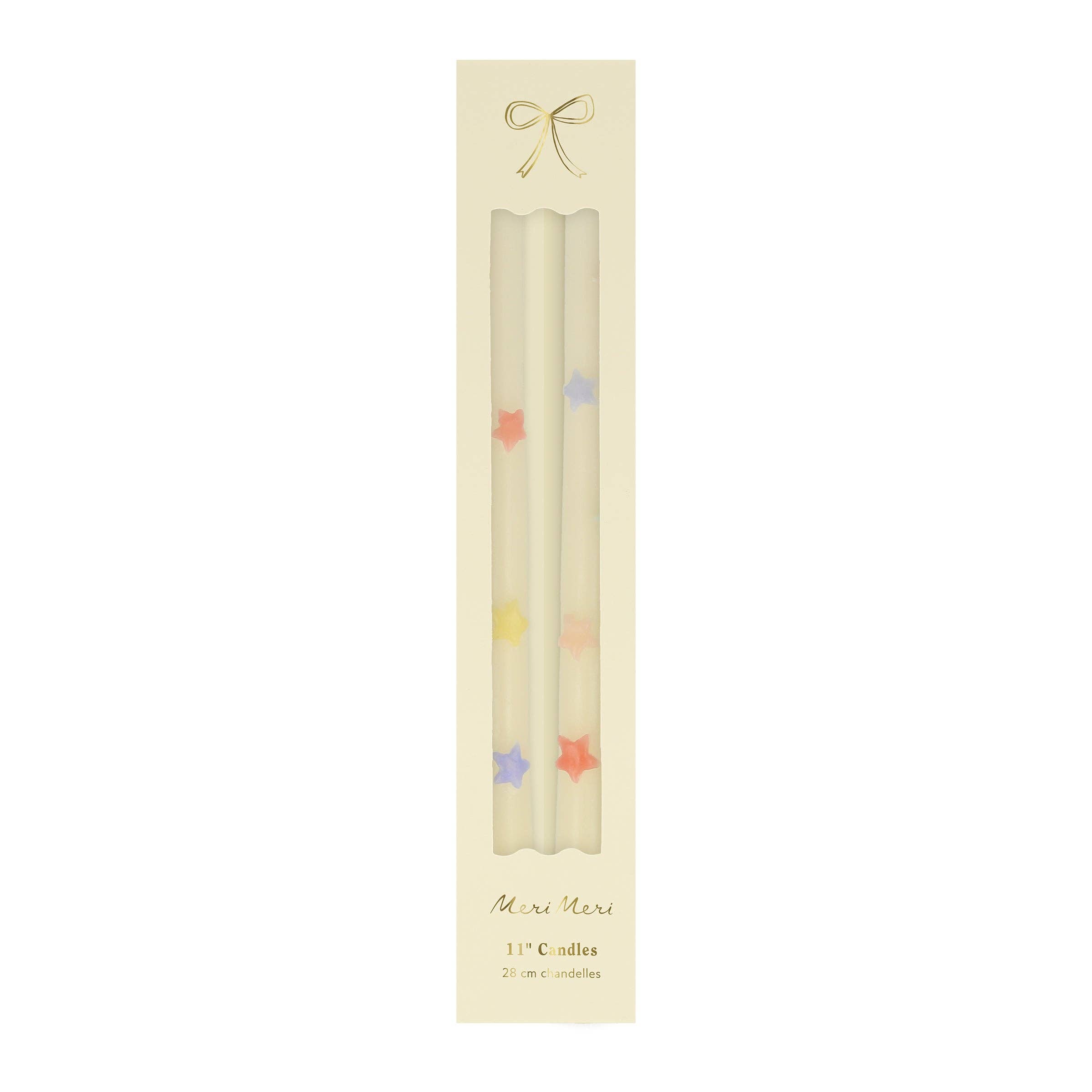 Meri Meri – wholesale Tapered candle/candlestick – Mixed Star Taper Candles3