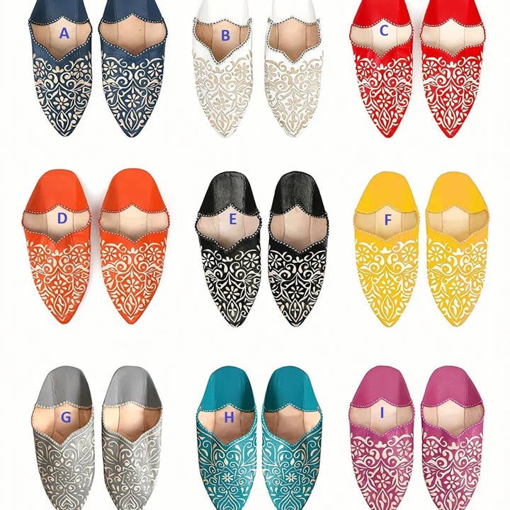 Moroccan Leather Slippers With Sequin Embroidery For Women for wholesale by DarKech