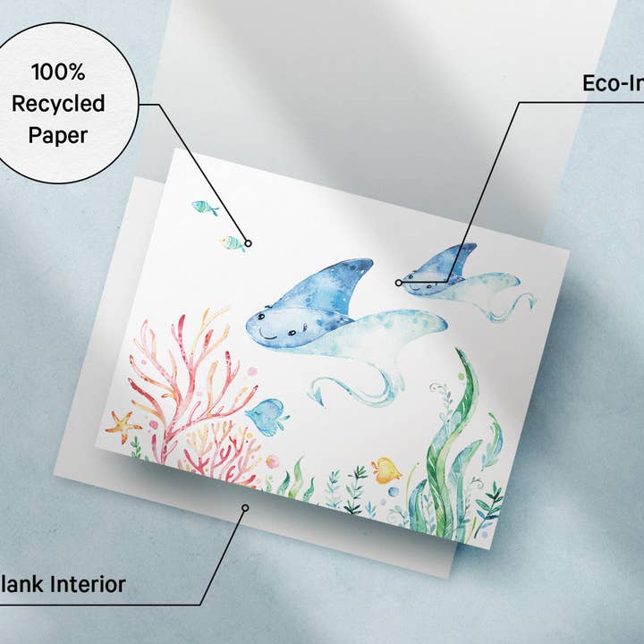 Twigs Paper - Wholesale Stationery/Notecard Set - Ocean Animals Greeting Card Set | Assorted Notecards5