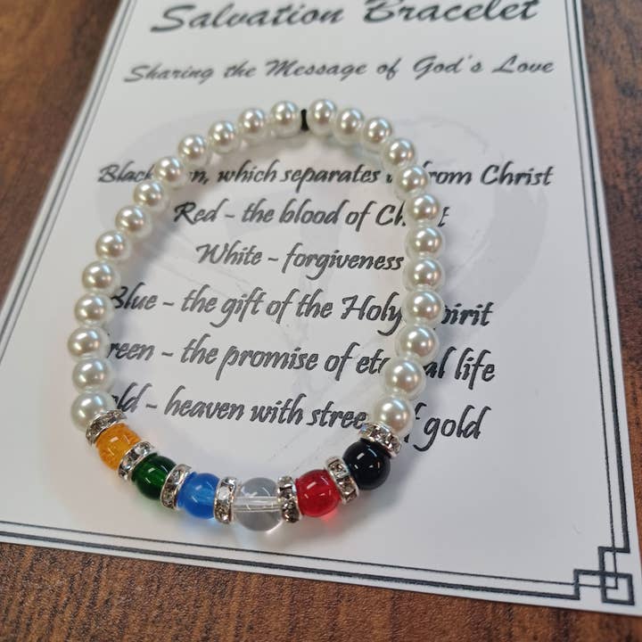 Pearl Salvation Stretch Bracelet for wholesale by Paco Designs