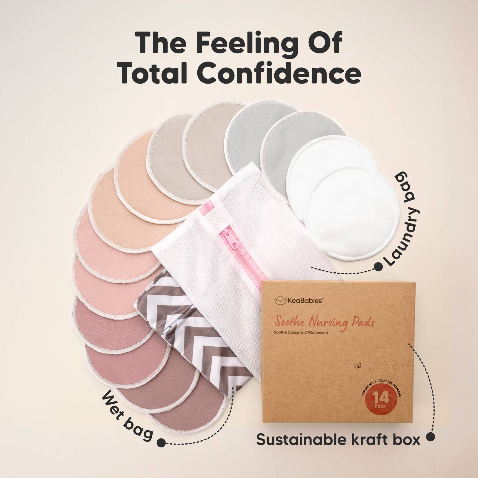 Lovelle KeaBabies Soothe Reusable Nursing Pads for Breastfeeding for wholesale on Faire7