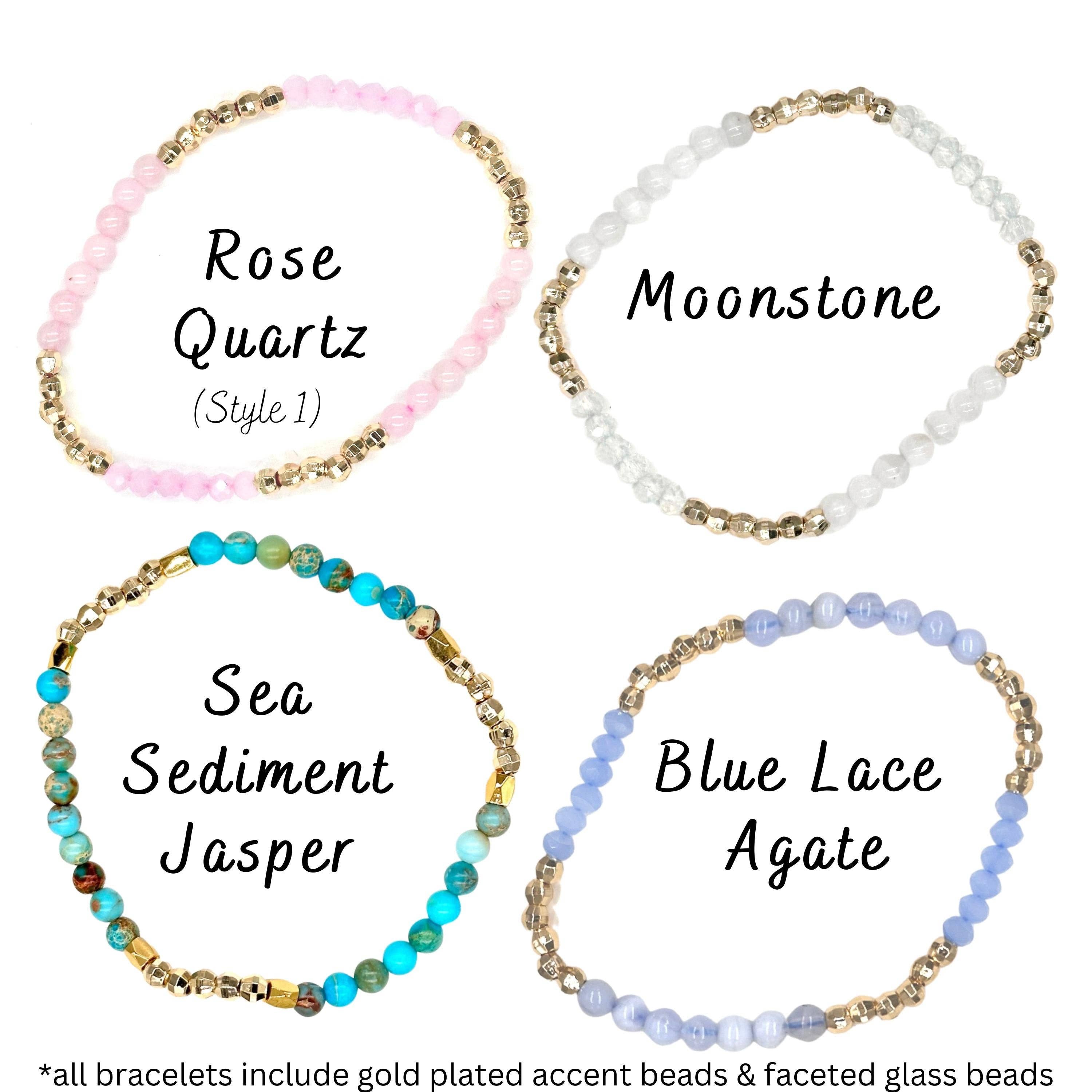 Soul Charms - Wholesale Beaded Bracelet - Dainty Healing Crystal Gold Accent Bracelets2