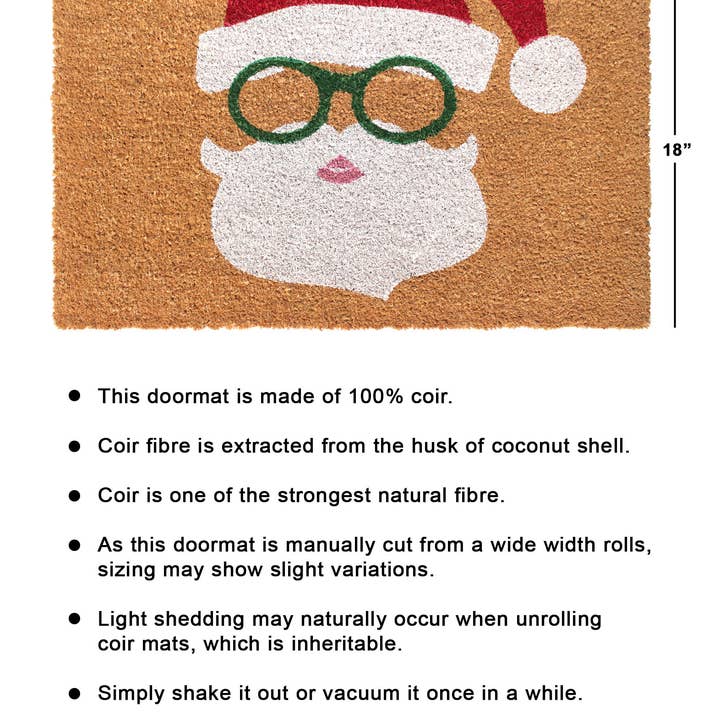 RugSmith - Wholesale Door Mat - RugSmith White Machine Tufted Santa Doormat, 18" x 30"2