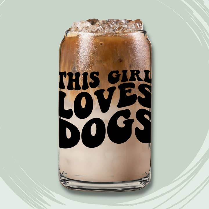 Esta chica ama a los perros. Vaso de cristal. para venta al por mayor de lupaX