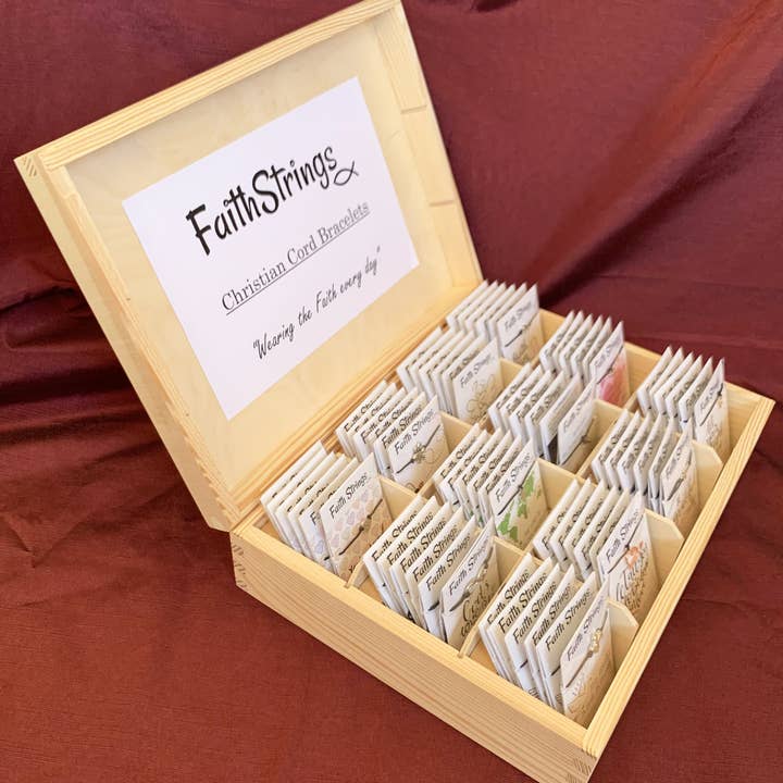 Faithstrings - Wholesale Retailer Display - Jewelry - Display Kit 72 Faith Strings Christian Gift Wish Bracelets