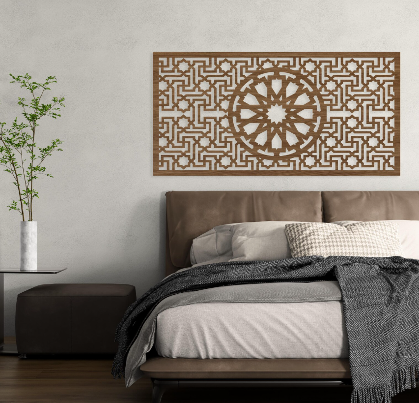 LaMaisonBerbere - Wholesale Wall Accent - Spiritual Lotus Wall Decor - Intricate Wood Cutout Panel2