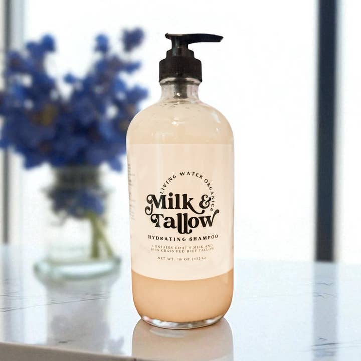 Goat Milk and Tallow Hydrating Shampoo for wholesale by Living Water Organics