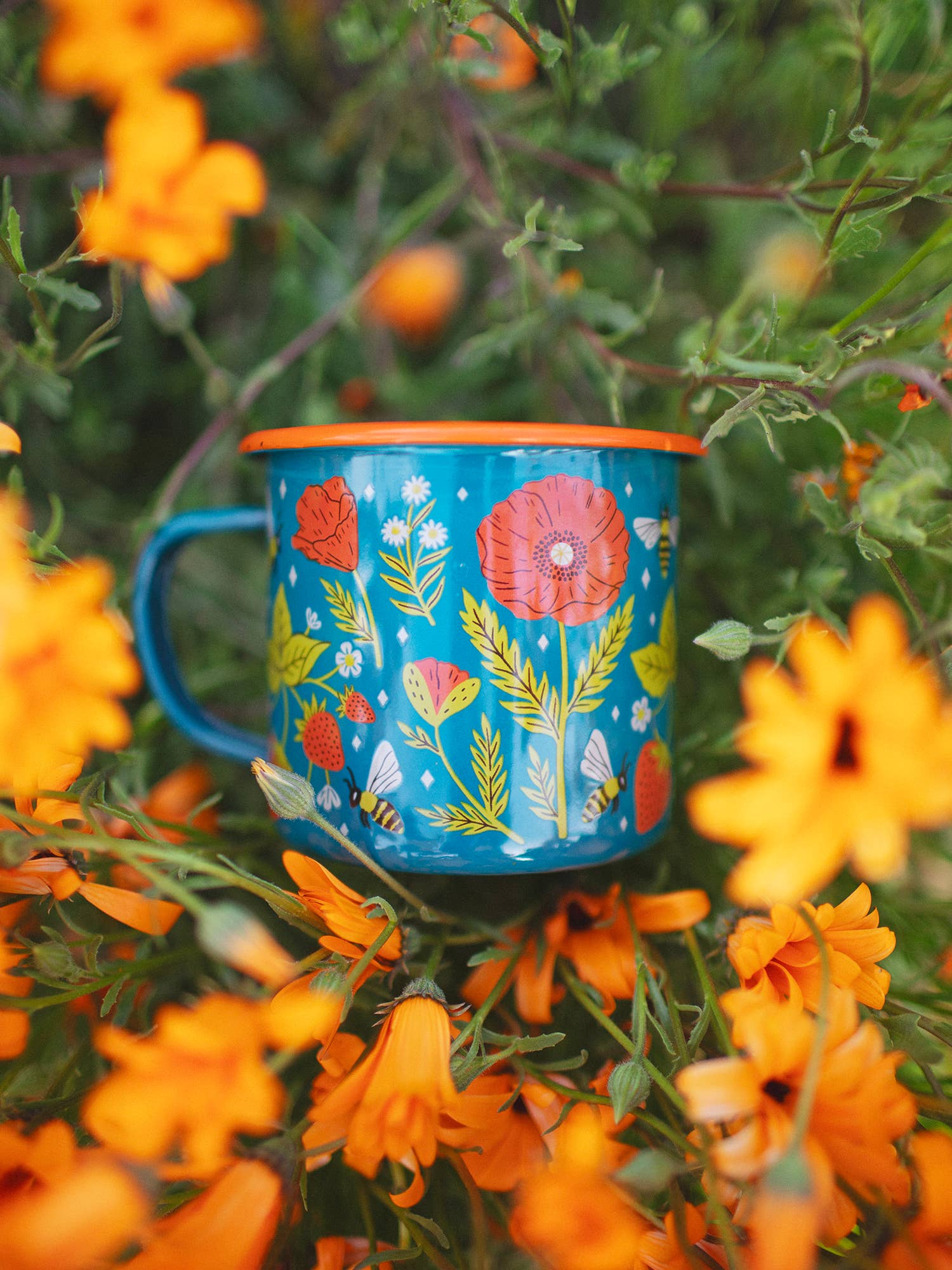 Trek Light - Wholesale Coffee Mug - Enamel Coffee & Camp Mug | Garden Buzz | Honeybee | 16oz5