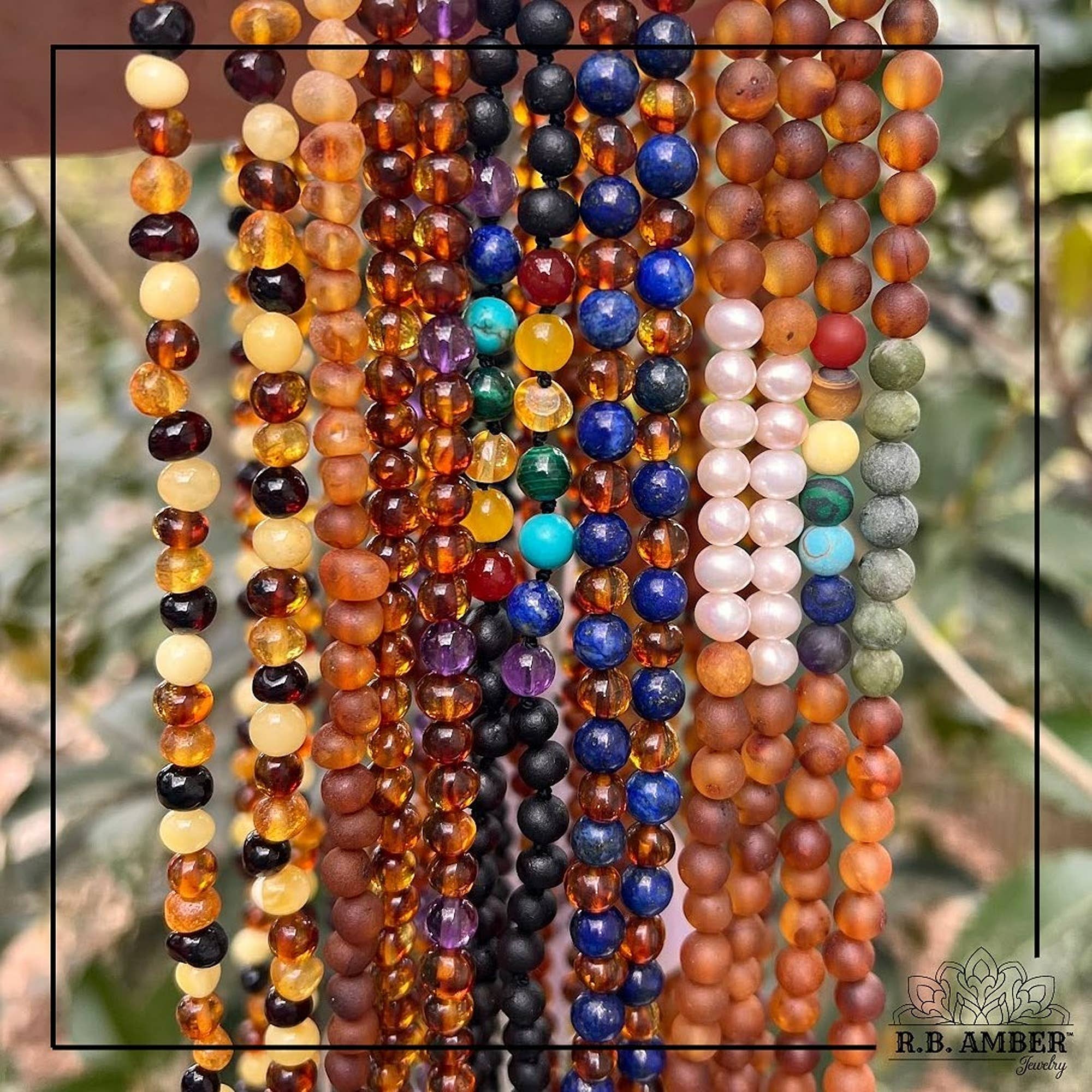 R.B. Amber Jewelry – Engroshandel Perlehalskæde – Voksne | Rå cognac baltisk rav halskæde5