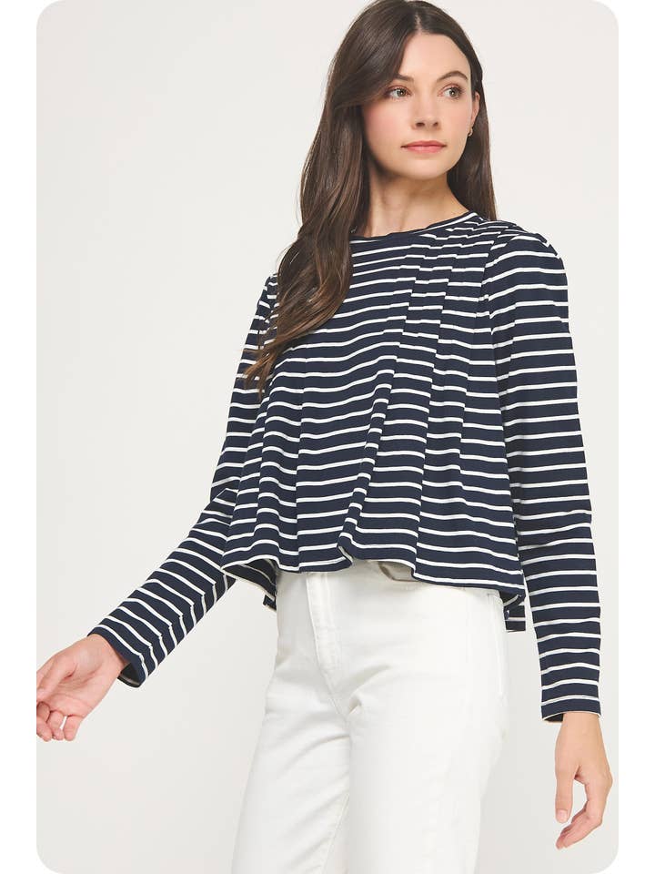 Strut & Bolt – wholesale Blouse – Women’s – Striped Shoulder Pad Knit Tee Top15