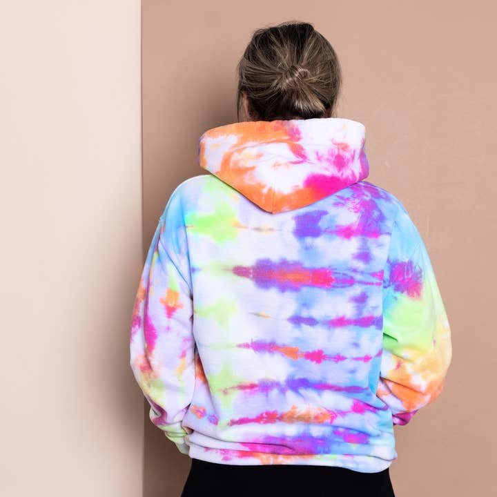 TJ Indigo Clothing Co. - Wholesale Hoodie - Unisex - Unisex Hand Dyed Rainbow Tie Dye Hoodie