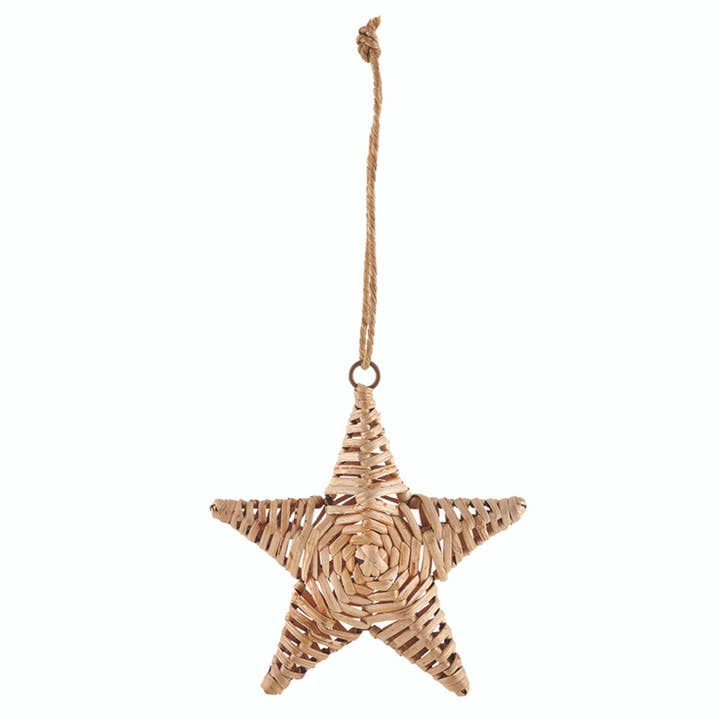 Wicker Star Ornament - Natural for wholesale by Santa Barbara Design Studio by Creative Brands