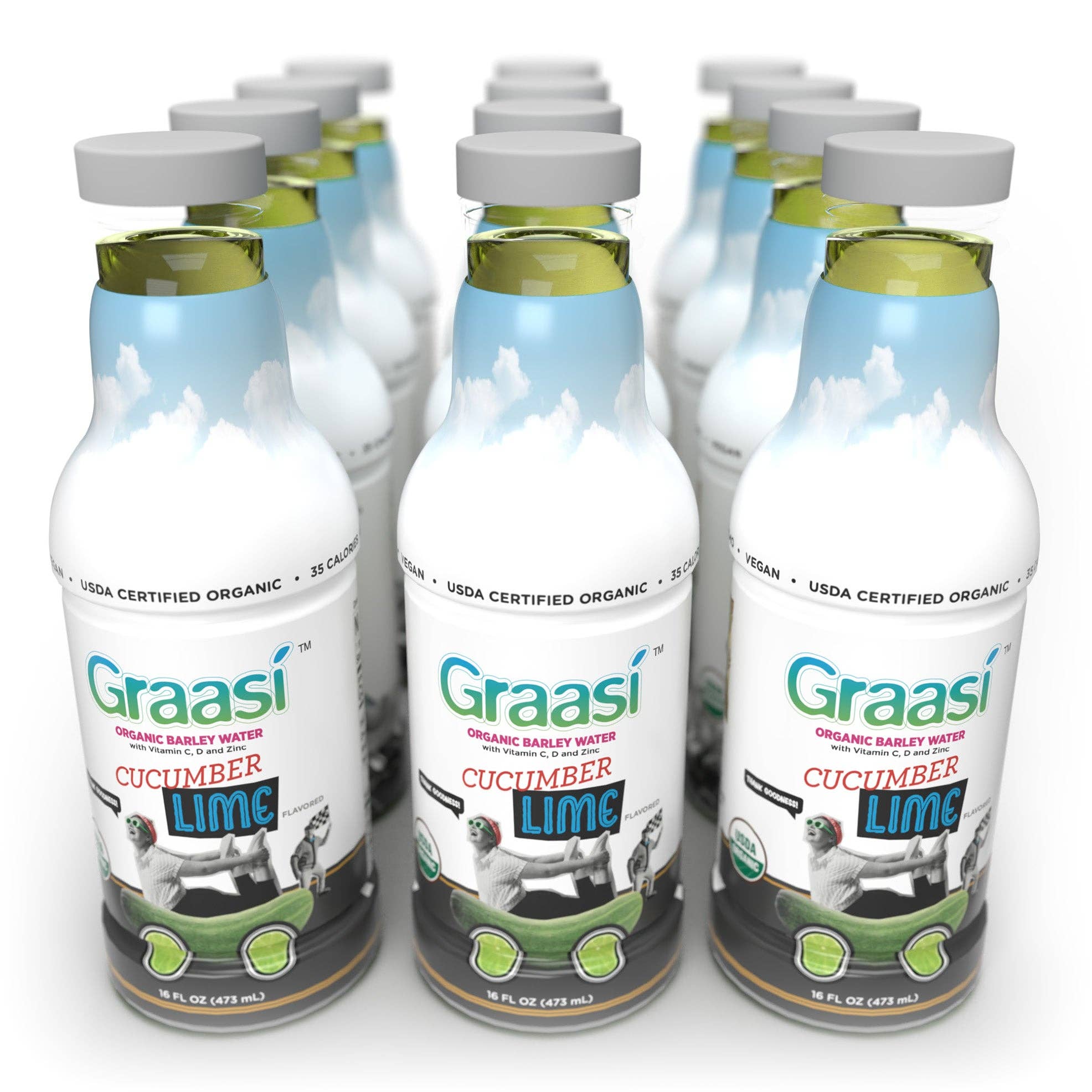 GRAASI - Wholesale Flavored/Infused Water (Non-Carbonated) - Barley Grass Water | 12 Bottles8