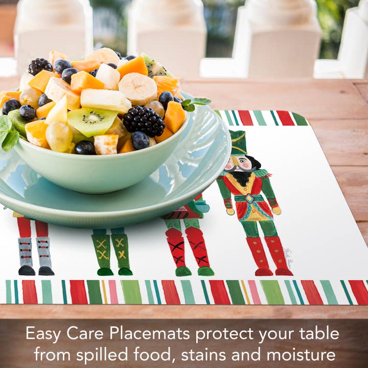 CounterArt/Highland Home/Thirstystone - Wholesale Placemat - "Holiday Nutcrackers" Reversible Plastic Placemat1