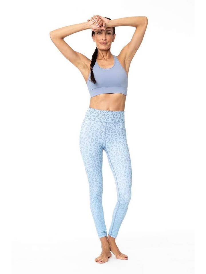 Vie Active - Wholesale Athletic/Lounge Leggings - Women's - Rockell 7/8 Legging - Sky Blue Leopard Ombre3