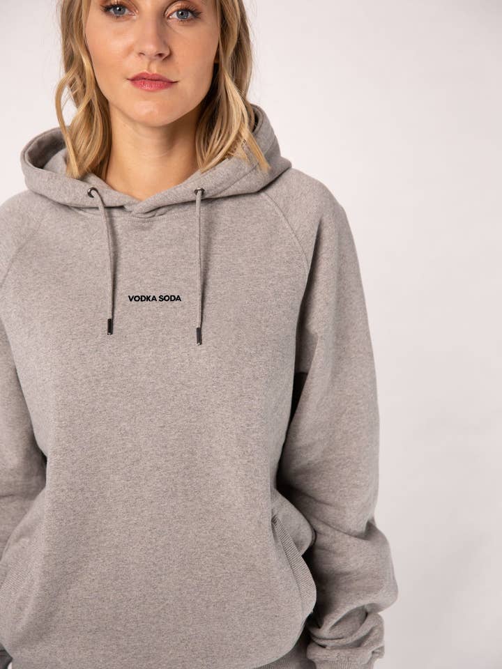 Vodka Soda | Embroidered organic cotton women's hoodie for wholesale by Fashion Drinks