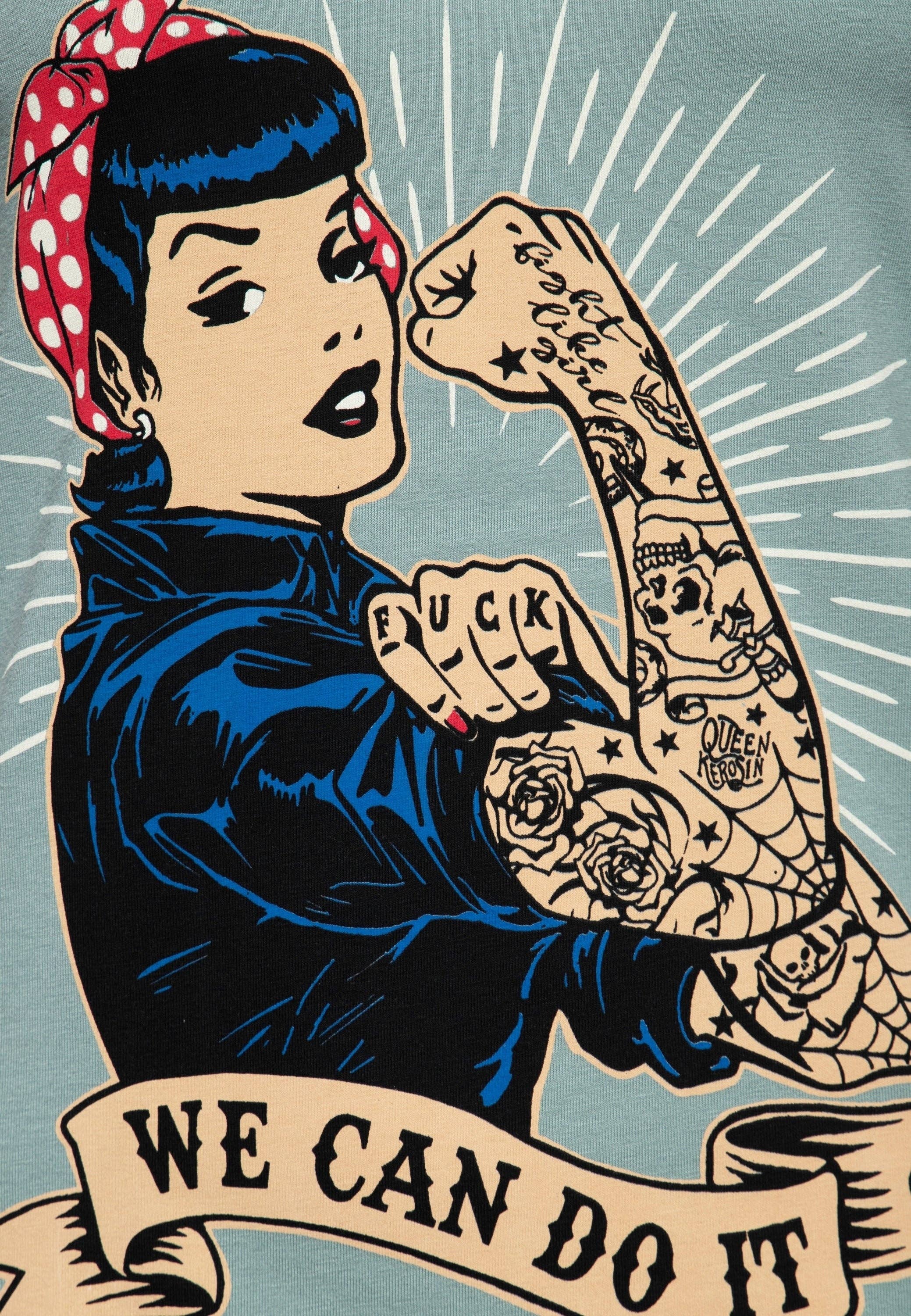 KING KEROSIN - Wholesale Screen Printed T-Shirt - Women's - Short-sleeve shirt "We can do it - Inked"14