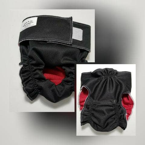 Jack & Jill Dog Diapers - Wholesale Pet Diaper - Dog - Female Dog Diaper-Britches With Tail Opening Black1
