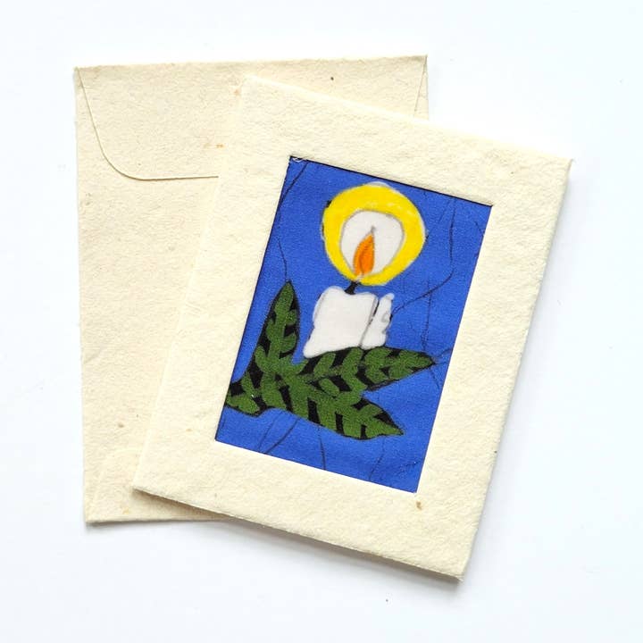 Batik Weihnachtskerze Mini-Karte für den Großhandel von Eclectic Woodchuck