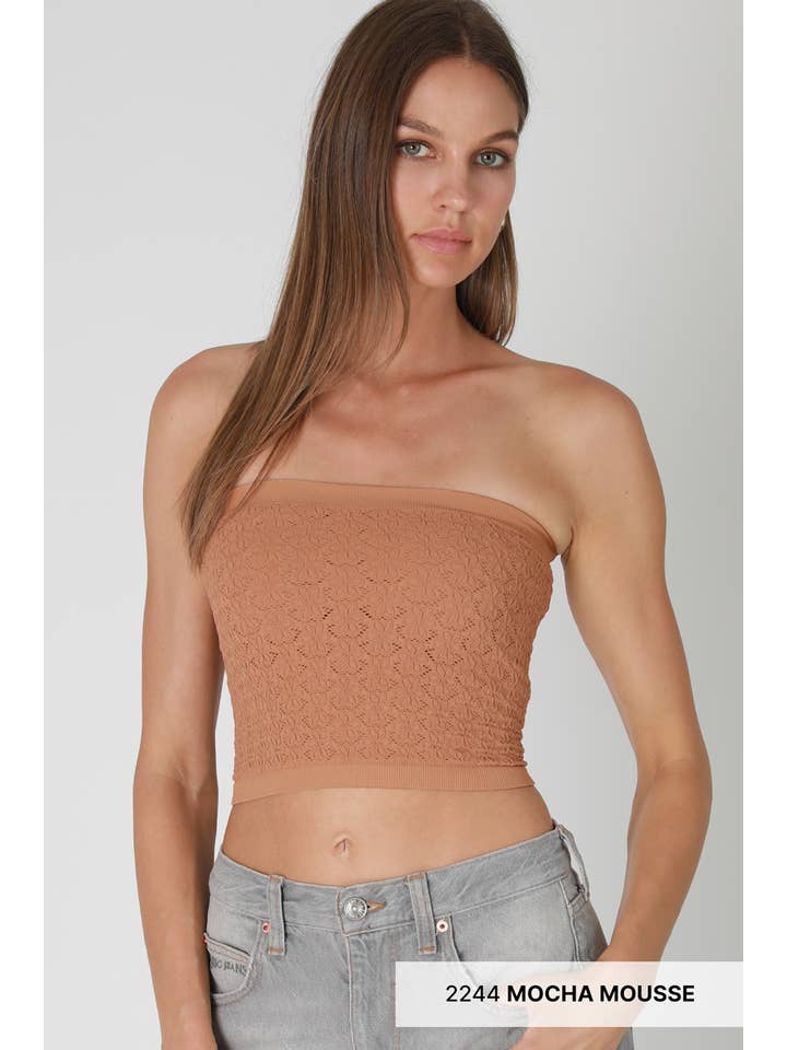 NIKIBIKI - Venta al por mayor Bustier - Mujer - NS8376 - Top de Tubo de Encaje Floral13