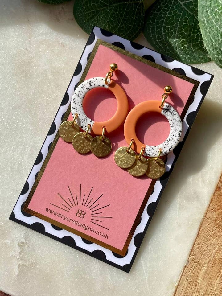 Classic Boho Speckled Hoop Earrings for wholesale by Bryers Designs