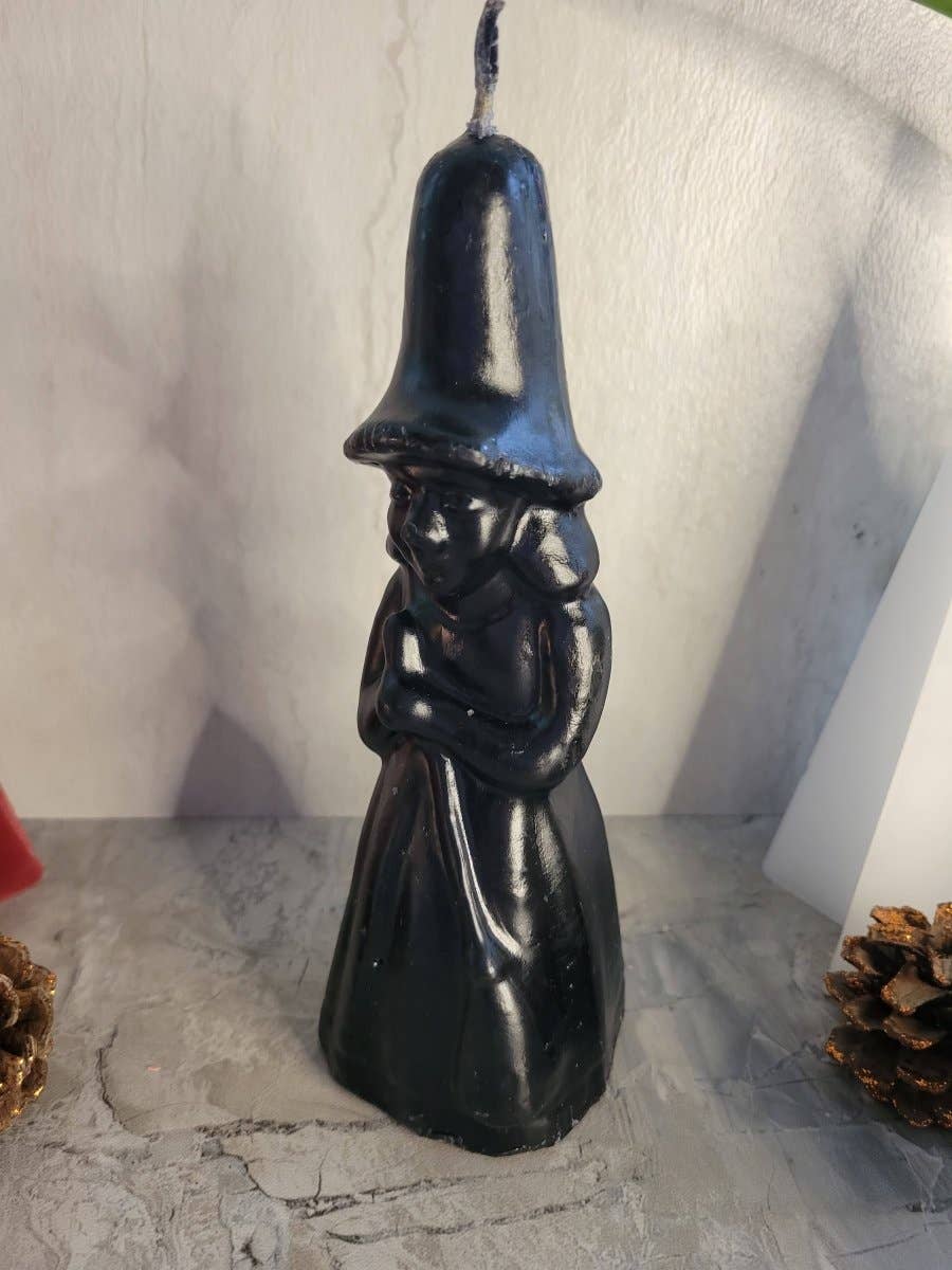 My Magic Place Shop - Wholesale Novelty Candle - Handmade Witch figurine Candle, Black candle witchy candle R4