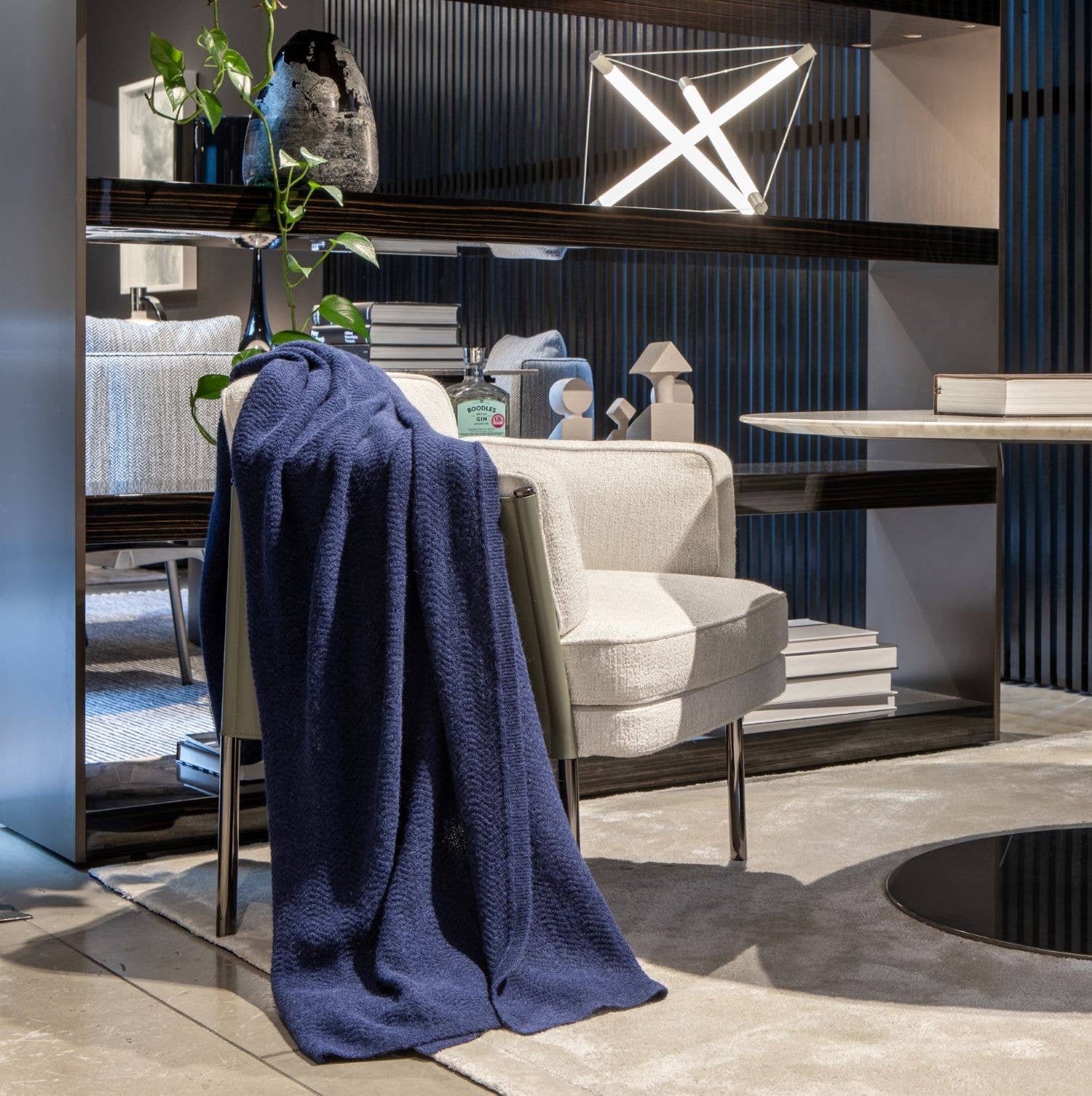 tuwi - Vente Plaids - Couvre-lit en tricot Wave bleu marine10