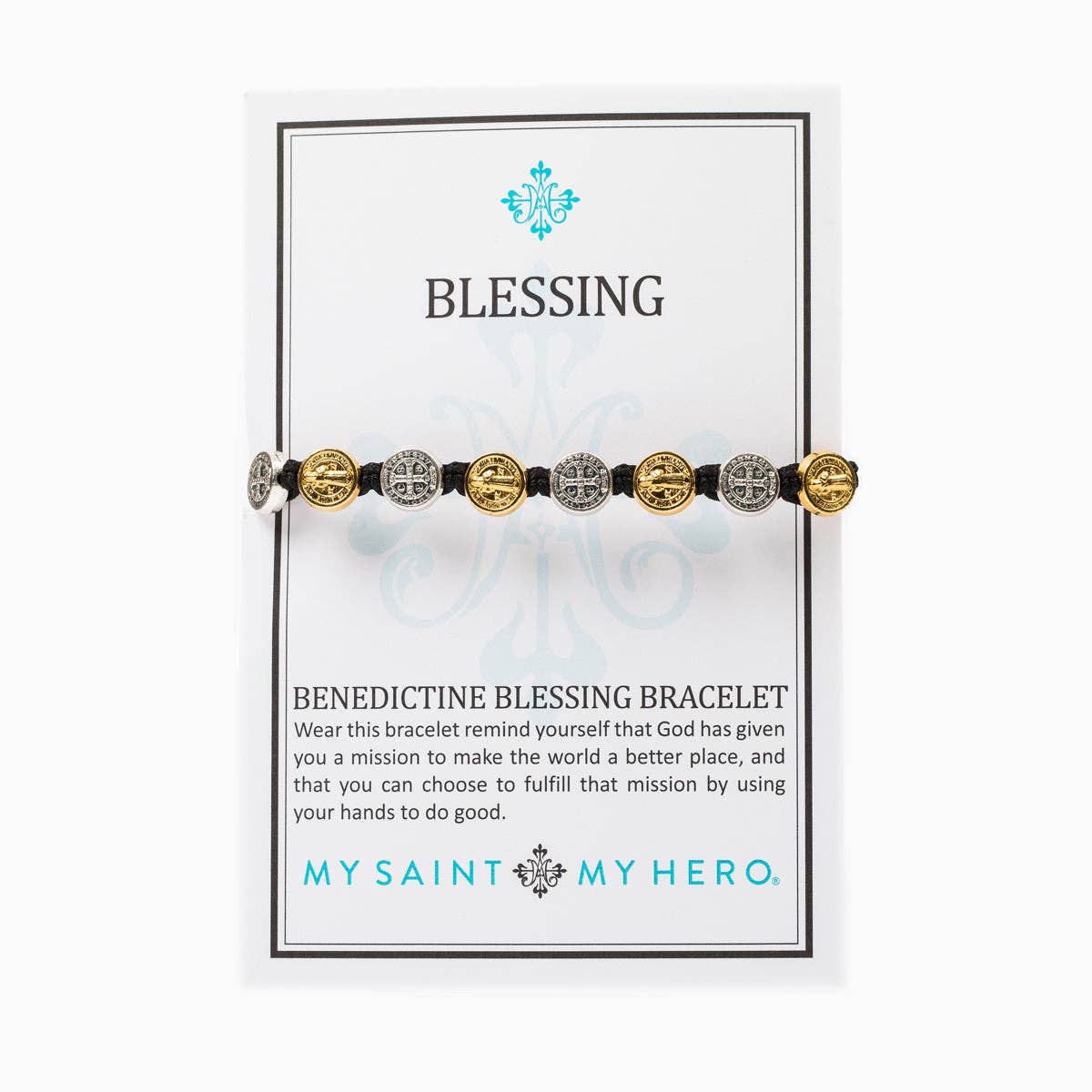 My Saint My Hero - Wholesale Beaded Bracelet - Benedictine Blessing Bracelet - Mixed Metals7