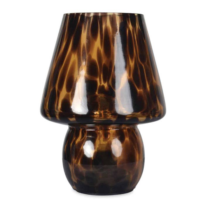 brun Leopard dekorativ lampe Batteridrevet D13,5 H18cm (batteridrevet) for engroshandel på Faire
