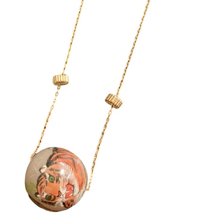 Glass Tiger Long Necklace for wholesale by Honey Rose & K Jewelry