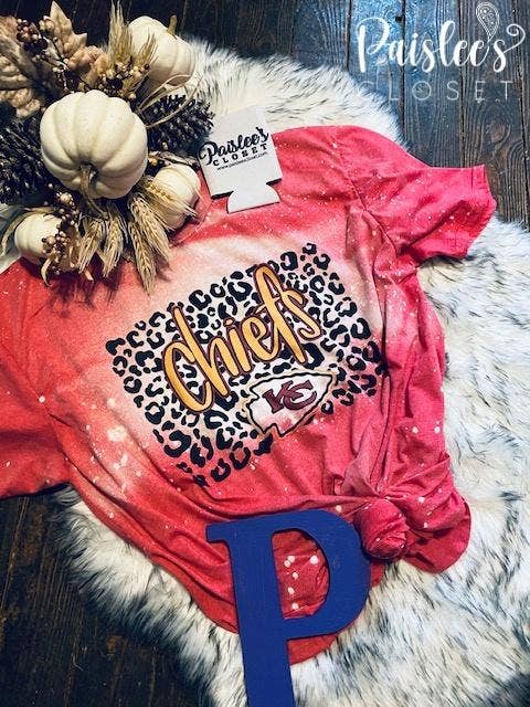 KC chiefs shirt - Kansas City Chiefs shirt - women’s chiefs shirt - leopard  chiefs