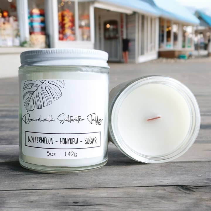 Boardwalk Saltwater Taffy Wood Wick Candle - Fruity Sweet for wholesale by ShoreItUp