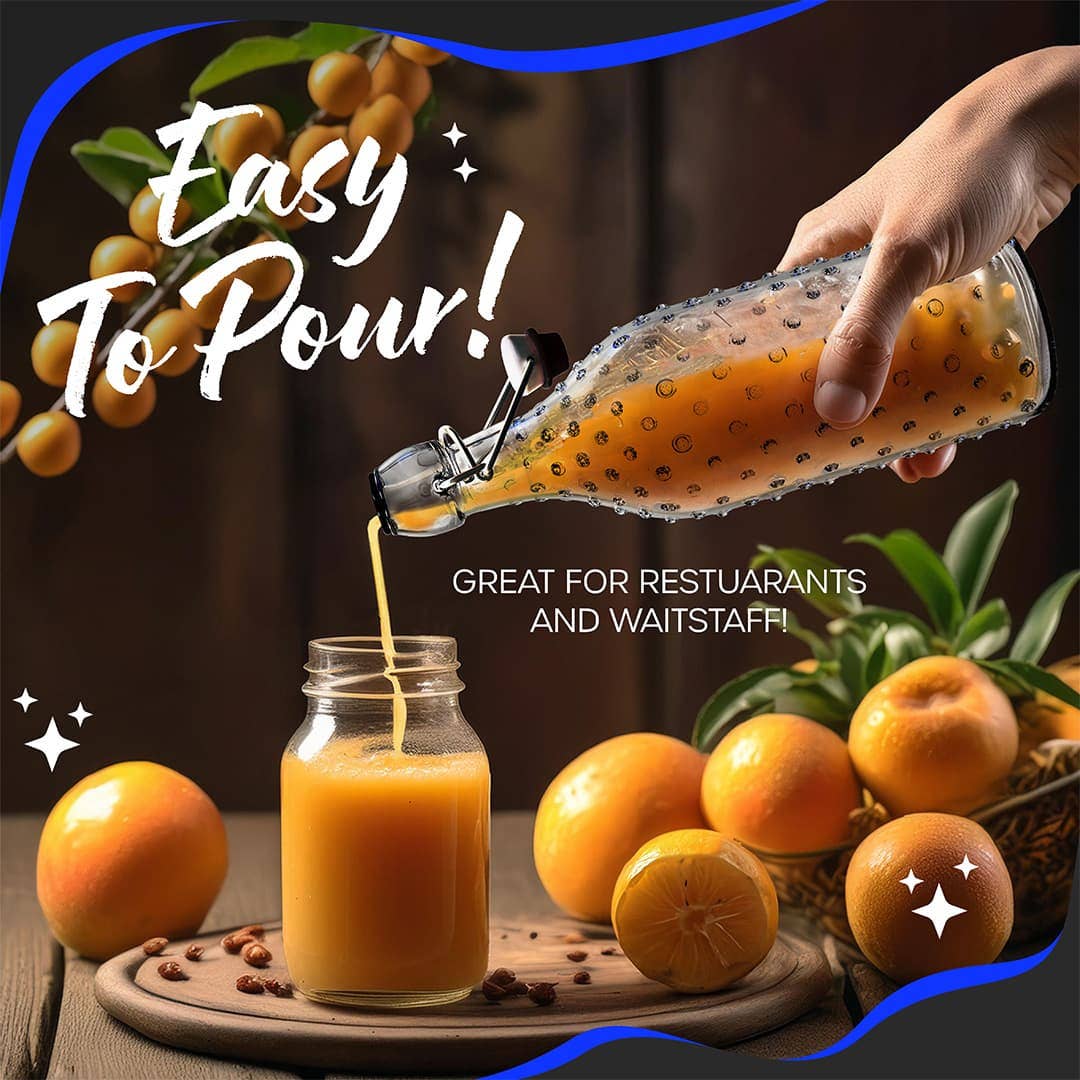 Nevlers - Wholesale Jar - Nevlers 17 oz Dotted Swing Top Bottles (Pack of 6) | Includes Funnel, Brush, Tags and Shrink Wrap4