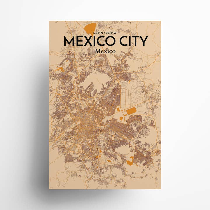 Affiche de la carte de Mexico pour la vente par OurPoster.com