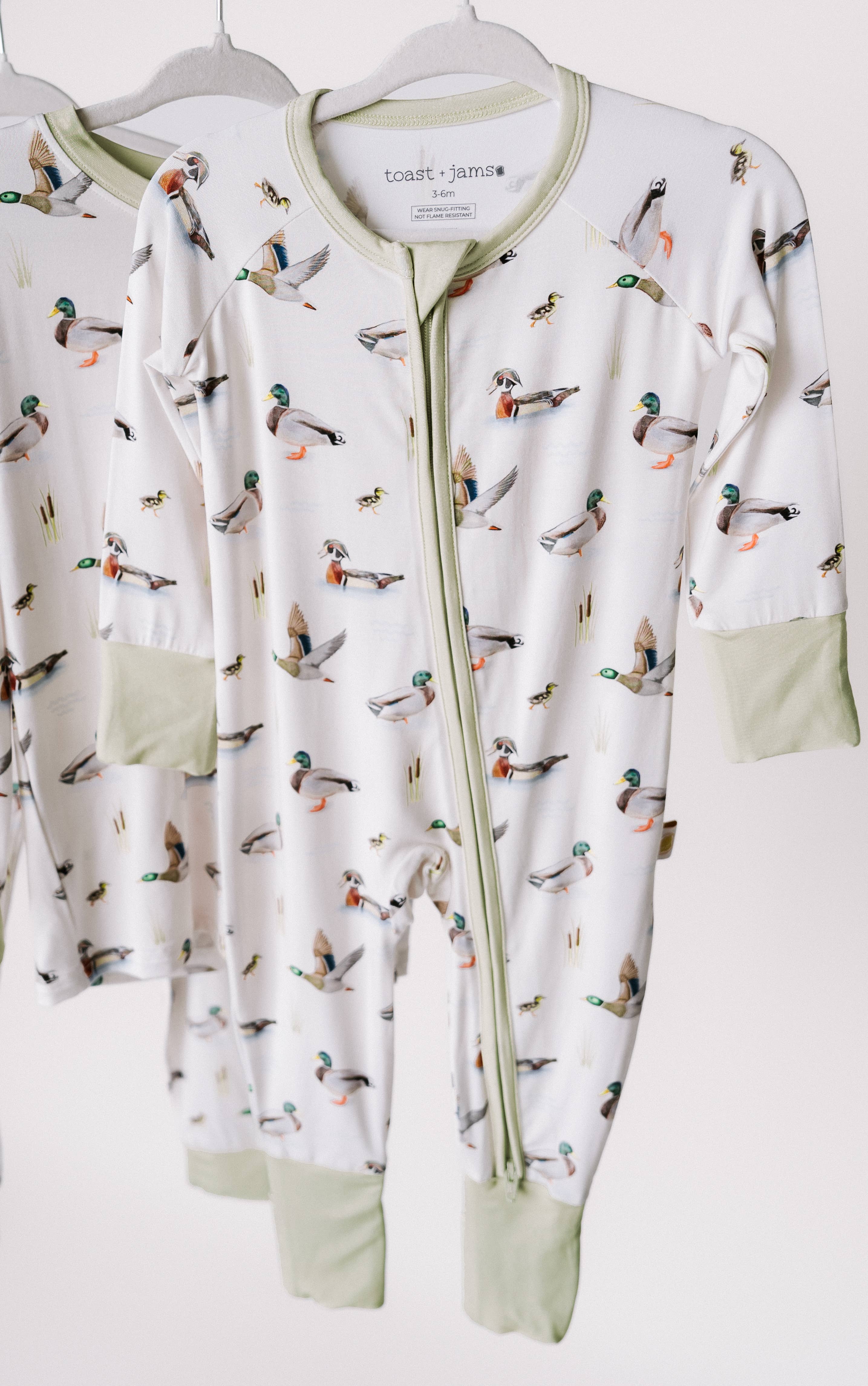 Toast + Jams - Wholesale Sleepsuit - Baby - Mallard Family Zip Jam1