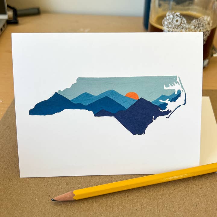 Amber Taylor Creative - Wholesale Everyday Greeting Card - NC Mountain Folded Blank Card