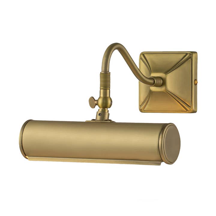 Leo 1 Light Small Picture Light in Aged Brass for wholesale by Lucas McKearn