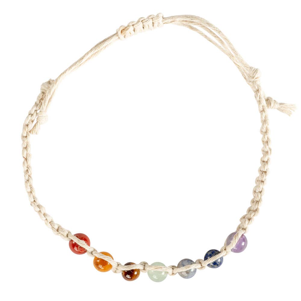 Benjamin International - Wholesale Beaded Bracelet - Hemp 7 Chakra Crystal Gemstone Adjustable Bracelet1