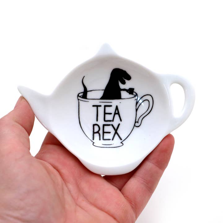 Lenny Mud - Wholesale Tea Strainer/Infuser - Tea Rex Teabag Holder, Teapot Shaped Tea Bag Dish