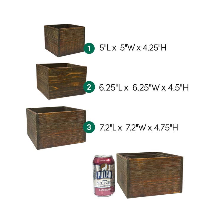 Jacobson - Wholesale Planter Box - Square Wood Planter Boxes - Set of 32