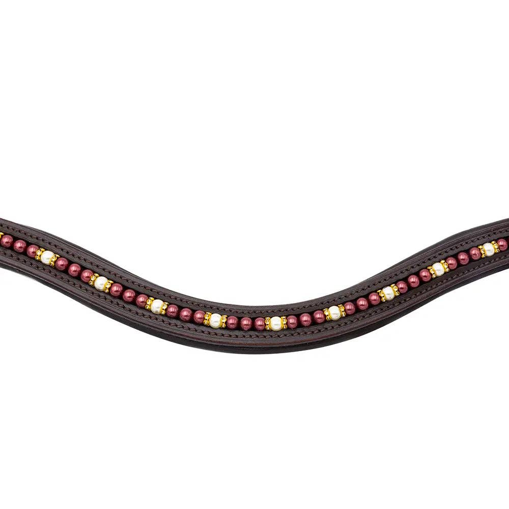 Grewal Equestrian - Wholesale Horseback Riding Gear - Splash of Ivory Snap Browband2