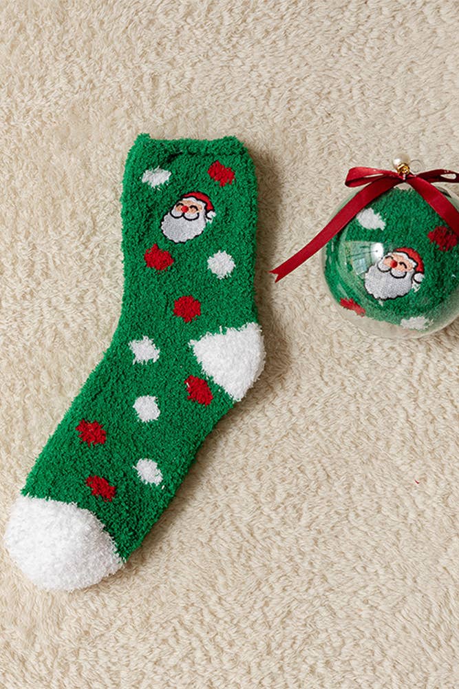 UNISHE - Wholesale Socks - Women's - Cartoon Christmas Fleece Socks MOQ 5Pairs ZZKF30316