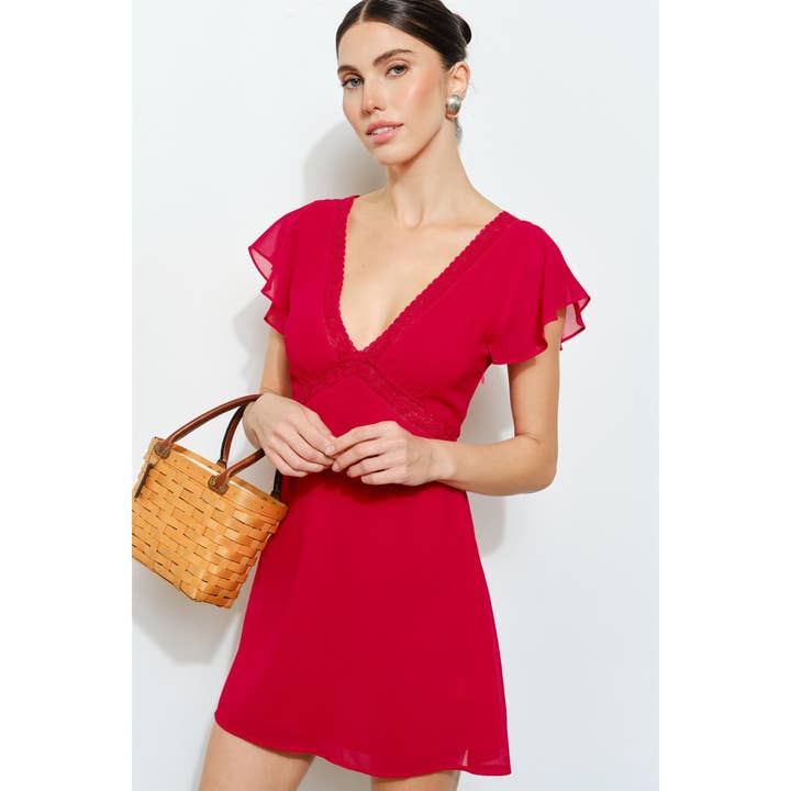 Ivy Lace Trim Mini Dress for wholesale by Loucia